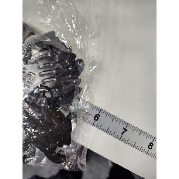 VINTAGE Bronze Metal Black Owl Hanging Wind Chime Outdoor Halloween Decoration - Picture 7 of 7